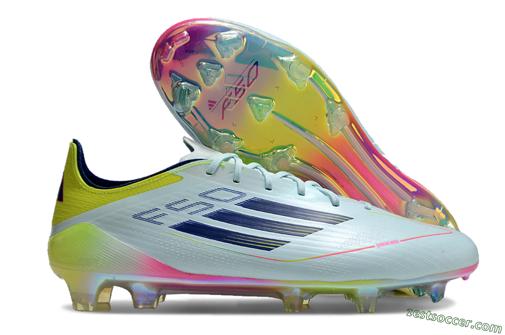 Adidas F50 Elite FG Low-Tops Soccer Cleats - Jade/Blue/Yellow 0