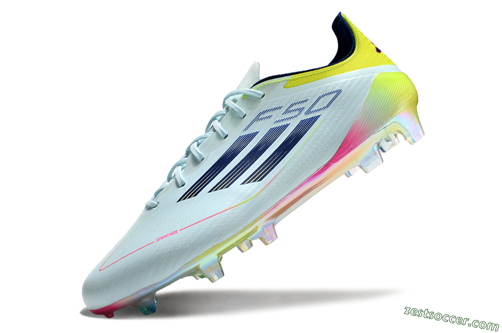Adidas F50 Elite FG Low-Tops Soccer Cleats - Jade/Blue/Yellow 5