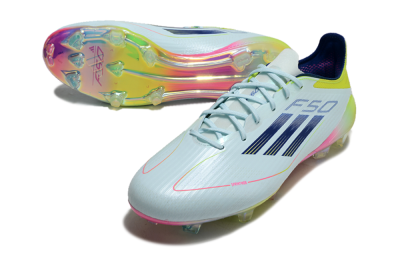 Adidas F50 Elite FG Low-Tops Soccer Cleats - Jade/Blue/Yellow
