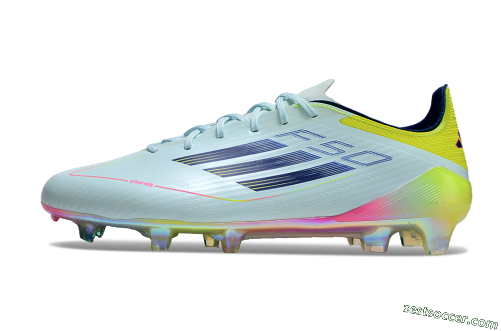 Adidas F50 Elite FG Low-Tops Soccer Cleats - Jade/Blue/Yellow 2