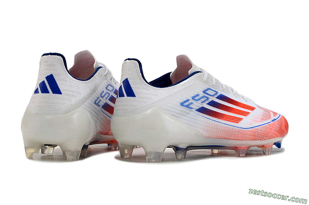 Adidas F50 Elite FG Low-Tops Soccer Cleats - White/Red/Blue 6