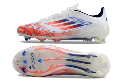 Adidas F50 Elite FG Low-Tops Soccer Cleats - White/Red/Blue