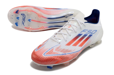 Adidas F50 Elite FG Low-Tops Soccer Cleats - White/Red/Blue