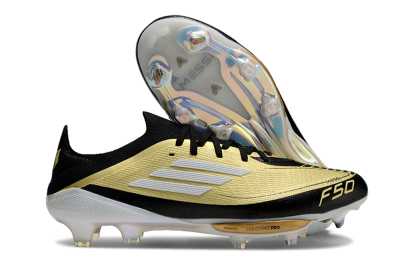 Adidas F50+ Lightstrike Pro FG Low-Tops Soccer Cleats - Gold/Black/White