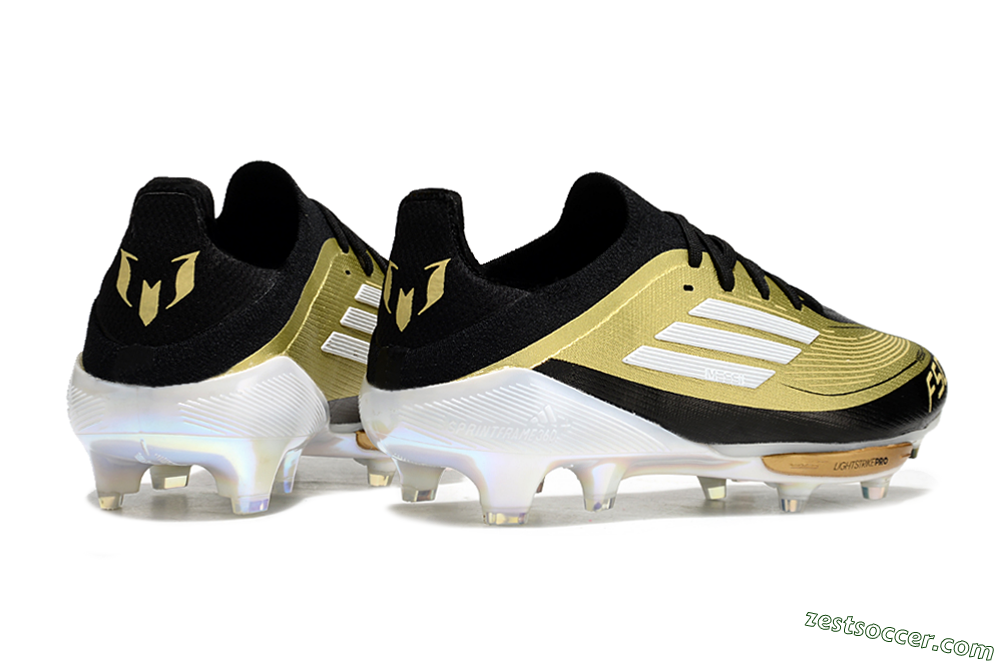 Adidas F50+ Lightstrike Pro FG Low-Tops Soccer Cleats - Gold/Black/White 6