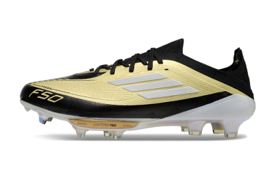 Adidas F50+ Lightstrike Pro FG Low-Tops Soccer Cleats - Gold/Black/White