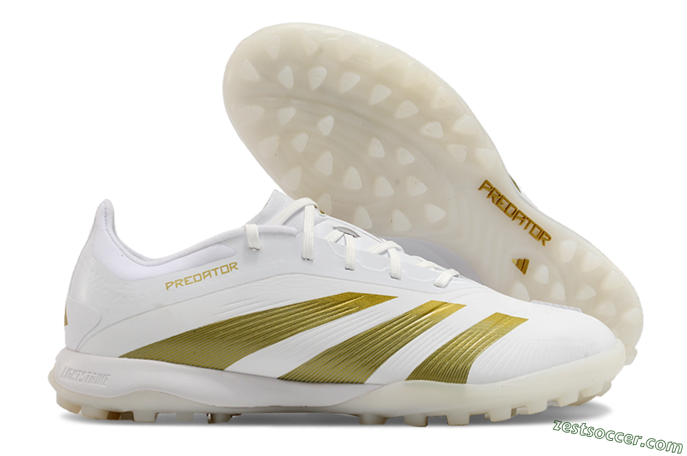 Adidas Predator 24 Elite TF Low-Tops Soccer Shoes - Beige/White/Gold 0
