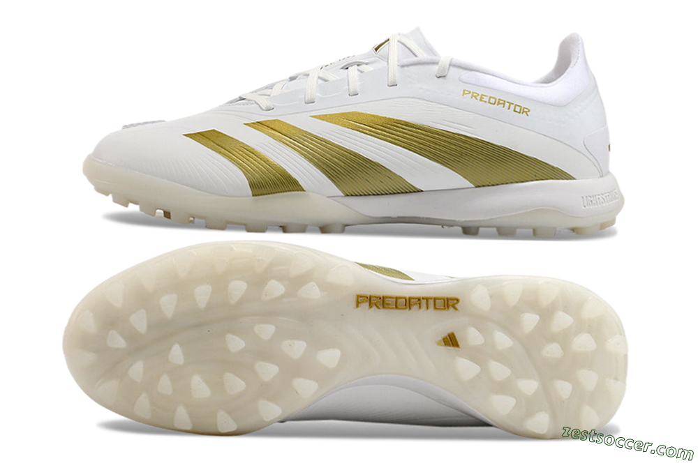 Adidas Predator 24 Elite TF Low-Tops Soccer Shoes - Beige/White/Gold 1