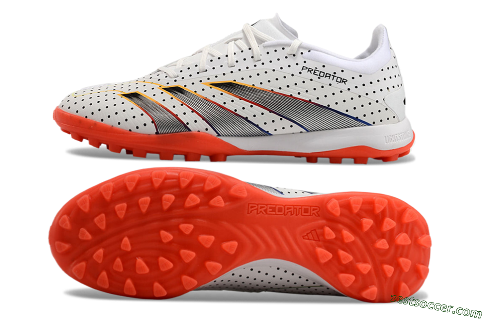 Adidas Predator 24 Elite TF Low-Tops Soccer Shoes - White/Black/Red 1