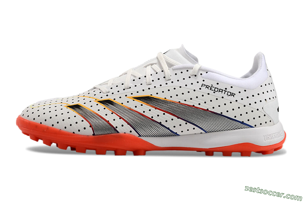 Adidas Predator 24 Elite TF Low-Tops Soccer Shoes - White/Black/Red 2