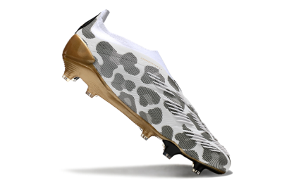 Adidas Predator Elite 24 Laceless FG Low-Tops Soccer Cleats - White/Black/Gold