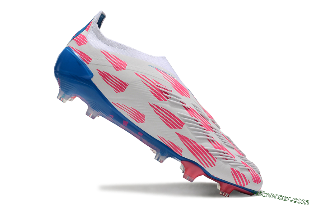 Adidas Predator Elite 24 Laceless FG Low-Tops Soccer Cleats - White/Pink/Blue 4