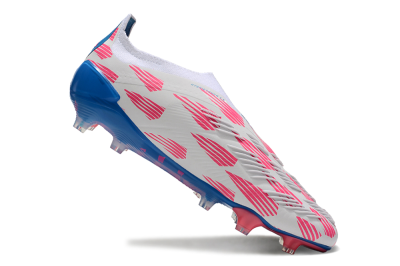 Adidas Predator Elite 24 Laceless FG Low-Tops Soccer Cleats - White/Pink/Blue