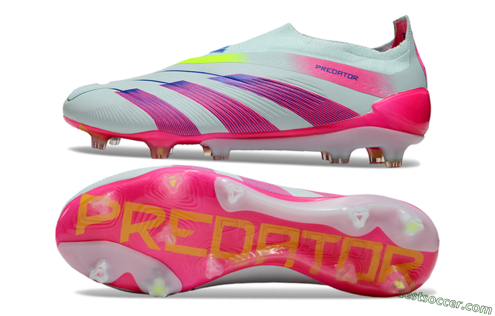 Adidas Predator Elite 24 Laceless FG Low-Tops Soccer Cleats - Jade/Blue/Pink 1