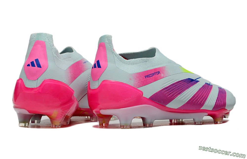 Adidas Predator Elite 24 Laceless FG Low-Tops Soccer Cleats - Jade/Blue/Pink 6