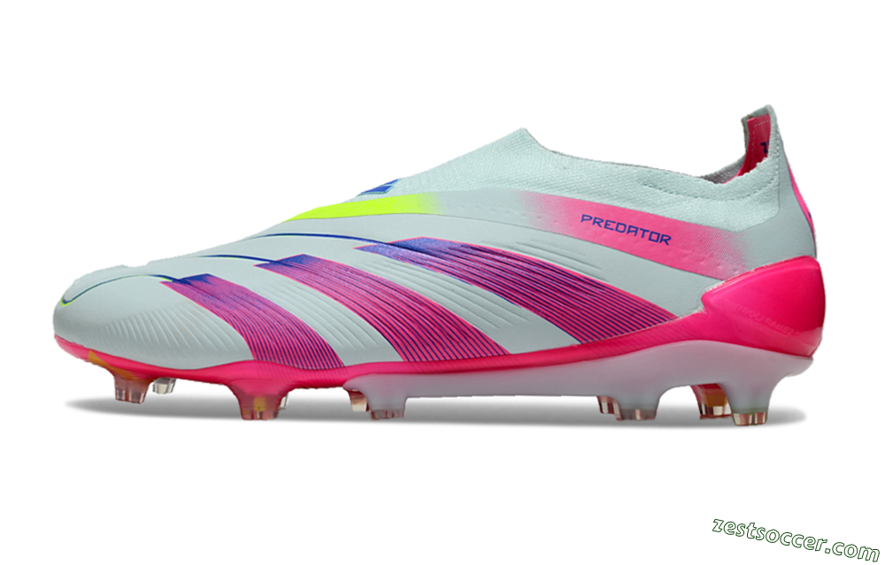 Adidas Predator Elite 24 Laceless FG Low-Tops Soccer Cleats - Jade/Blue/Pink 2
