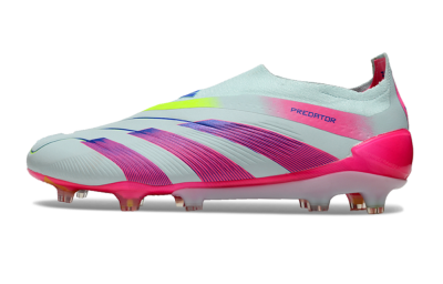 Adidas Predator Elite 24 Laceless FG Low-Tops Soccer Cleats - Jade/Blue/Pink