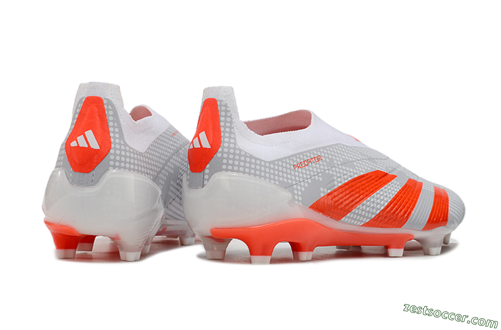 Adidas Predator Elite 24 Laceless FG Low-Tops Soccer Cleats - Grey/Red/White 6