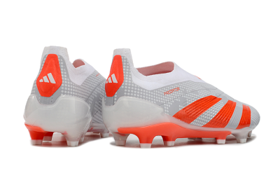 Adidas Predator Elite 24 Laceless FG Low-Tops Soccer Cleats - Grey/Red/White