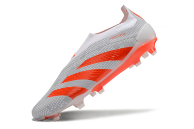 Adidas Predator Elite 24 Laceless FG Low-Tops Soccer Cleats - Grey/Red/White