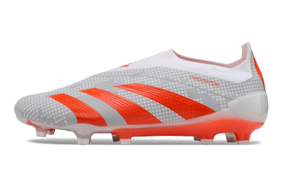 Adidas Predator Elite 24 Laceless FG Low-Tops Soccer Cleats - Grey/Red/White