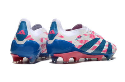 Adidas Predator 24 Elite FG Low-Tops Soccer Cleats - White/Pink/Blue