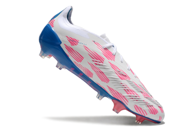 Adidas Predator 24 Elite FG Low-Tops Soccer Cleats - White/Pink/Blue