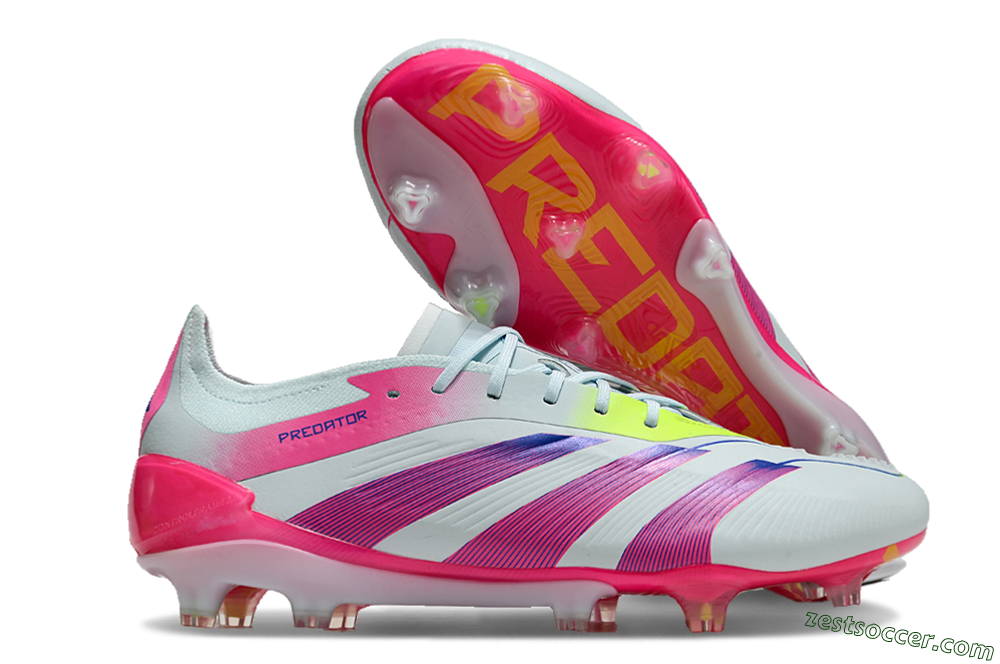 Adidas Predator 24 Elite FG Low-Tops Soccer Cleats - Jade/Blue/Pink 0