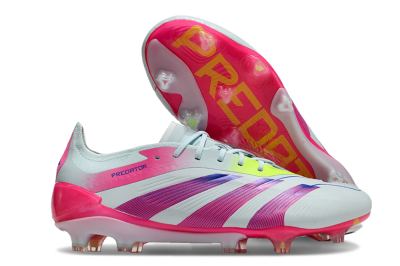 Adidas Predator 24 Elite FG Low-Tops Soccer Cleats - Jade/Blue/Pink