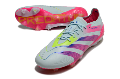 Adidas Predator 24 Elite FG Low-Tops Soccer Cleats - Jade/Blue/Pink