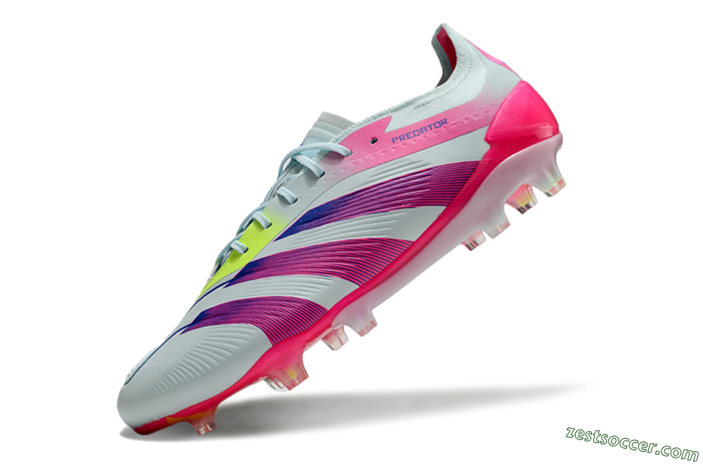 Adidas Predator 24 Elite FG Low-Tops Soccer Cleats - Jade/Blue/Pink 5