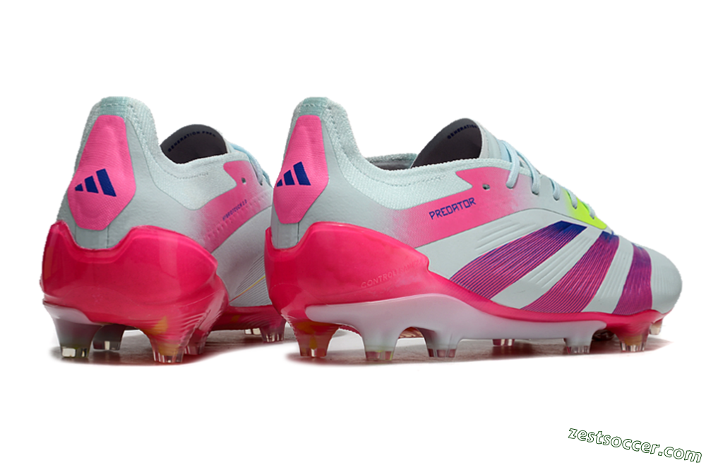 Adidas Predator 24 Elite FG Low-Tops Soccer Cleats - Jade/Blue/Pink 6
