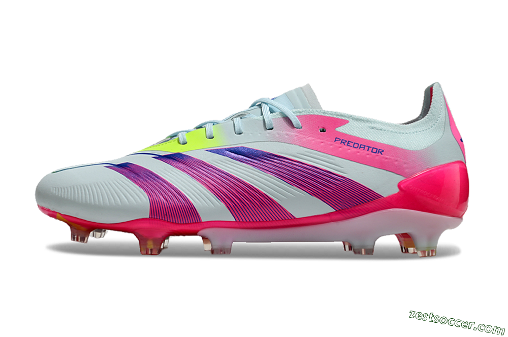 Adidas Predator 24 Elite FG Low-Tops Soccer Cleats - Jade/Blue/Pink 2