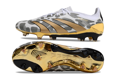 Adidas Predator 24 Elite FG Low-Tops Soccer Cleats - White/Black/Gold