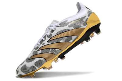 Adidas Predator 24 Elite FG Low-Tops Soccer Cleats - White/Black/Gold