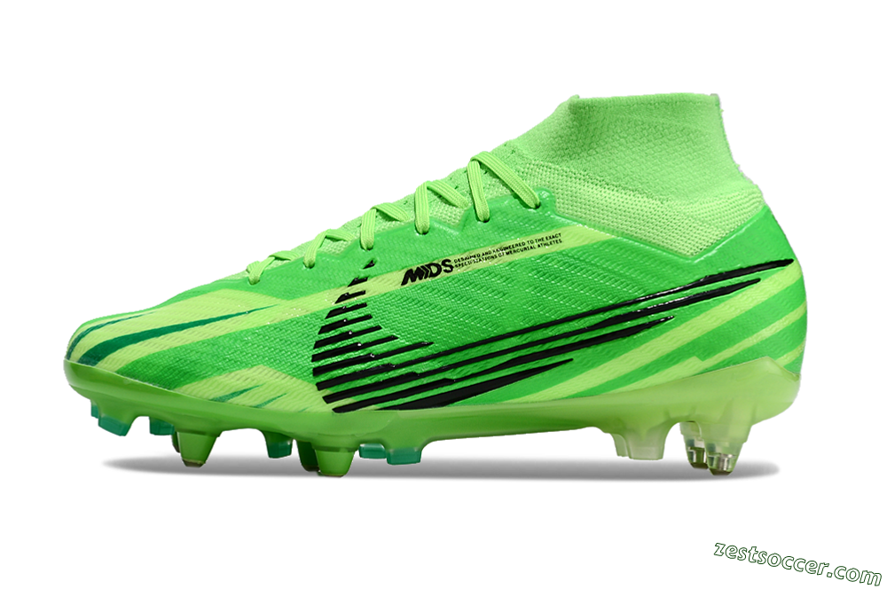 Nike Air Zoom Mercurial Superfly 9 Elite SG High-Tops Soccer Cleats - Yellow/Black/Silver 2