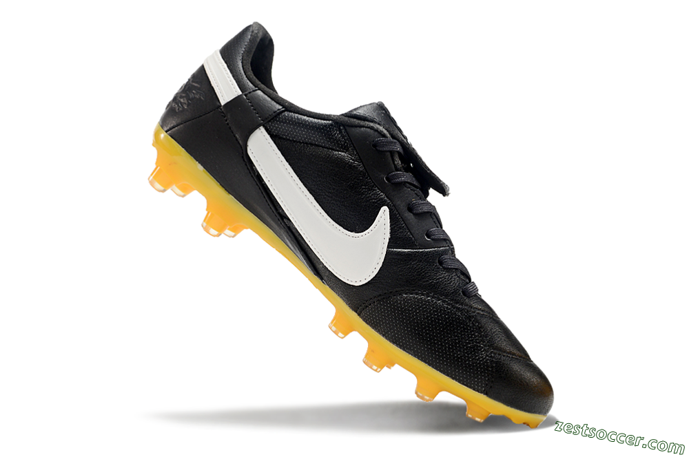 Nike The Premier 3 FG Low-Tops Soccer Cleats - Black/White/Yellow 3