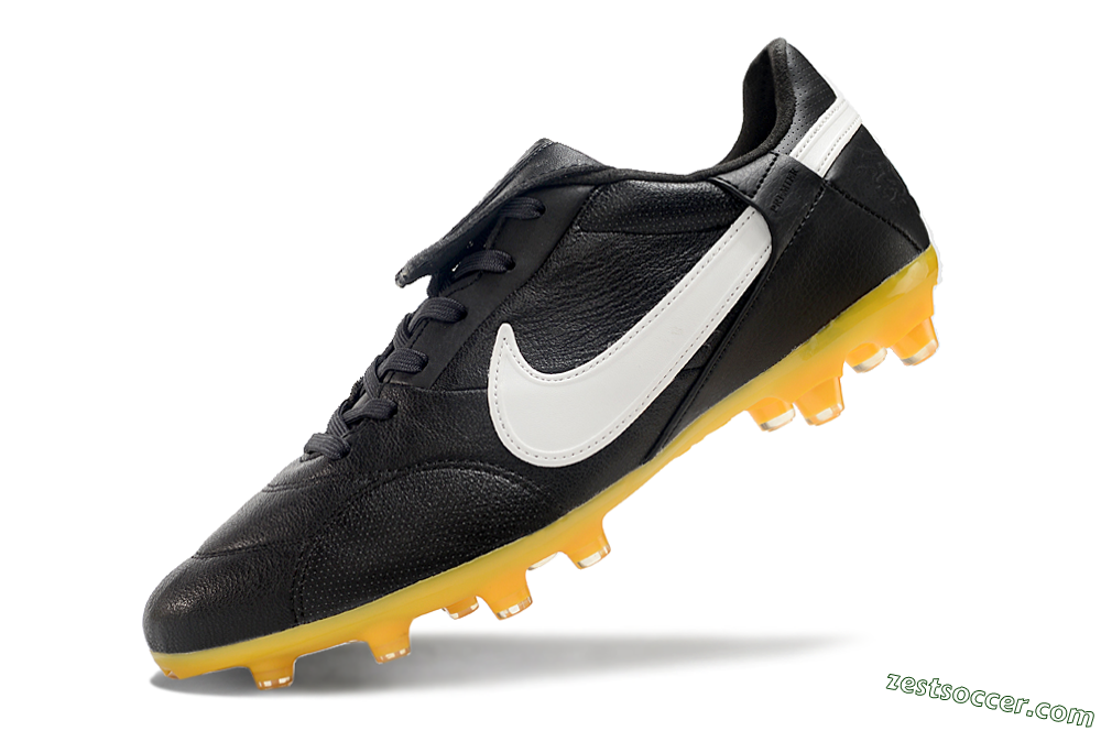 Nike The Premier 3 FG Low-Tops Soccer Cleats - Black/White/Yellow 4