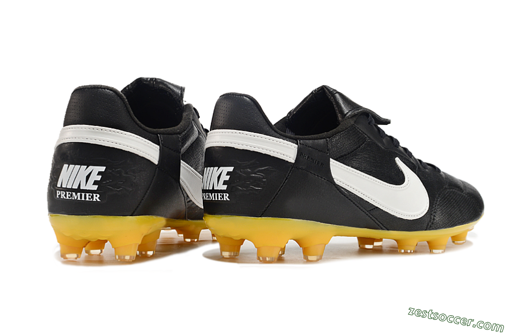 Nike The Premier 3 FG Low-Tops Soccer Cleats - Black/White/Yellow 5