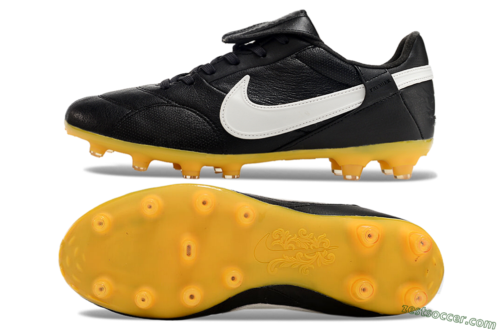 Nike The Premier 3 FG Low-Tops Soccer Cleats - Black/White/Yellow 1