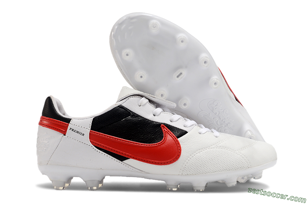 Nike The Premier 3 FG Low-Tops Soccer Cleats - Beige/Red/Black 0