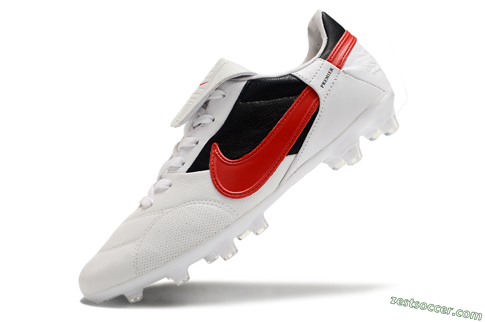 Nike The Premier 3 FG Low-Tops Soccer Cleats - Beige/Red/Black 3