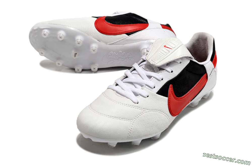 Nike The Premier 3 FG Low-Tops Soccer Cleats - Beige/Red/Black 1