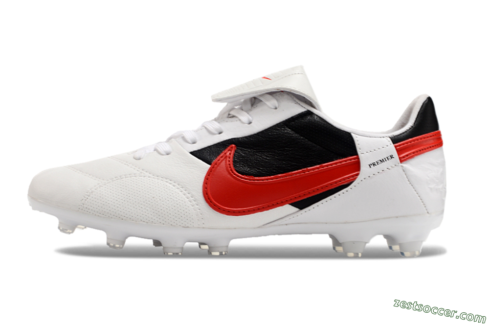 Nike The Premier 3 FG Low-Tops Soccer Cleats - Beige/Red/Black 2