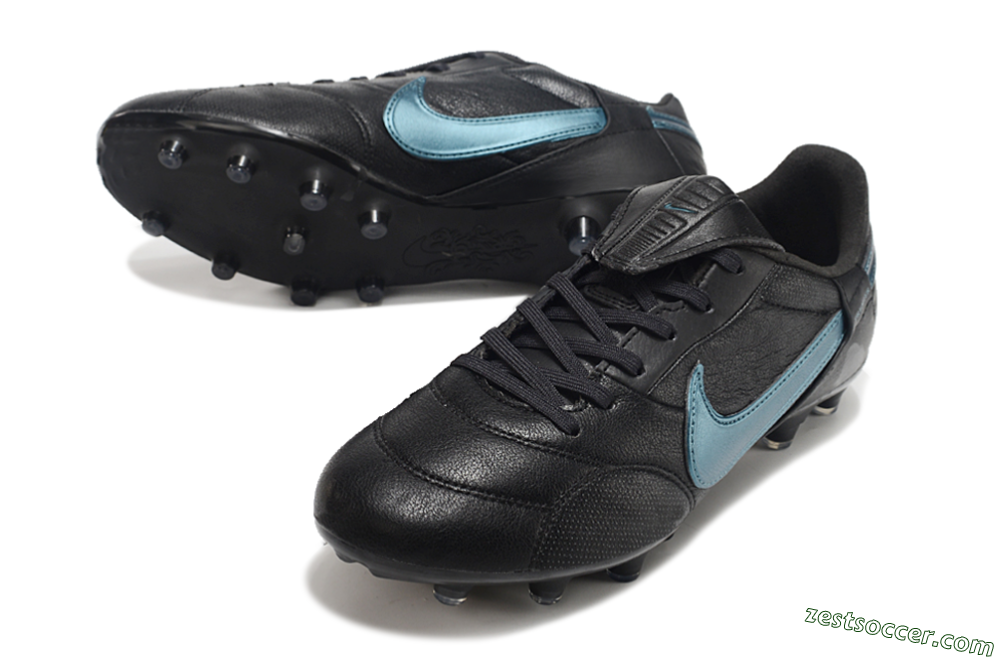 Nike The Premier 3 FG Low-Tops Soccer Cleats - Black/Silver/Blue 3