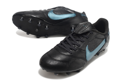 Nike The Premier 3 FG Low-Tops Soccer Cleats - Black/Silver/Blue