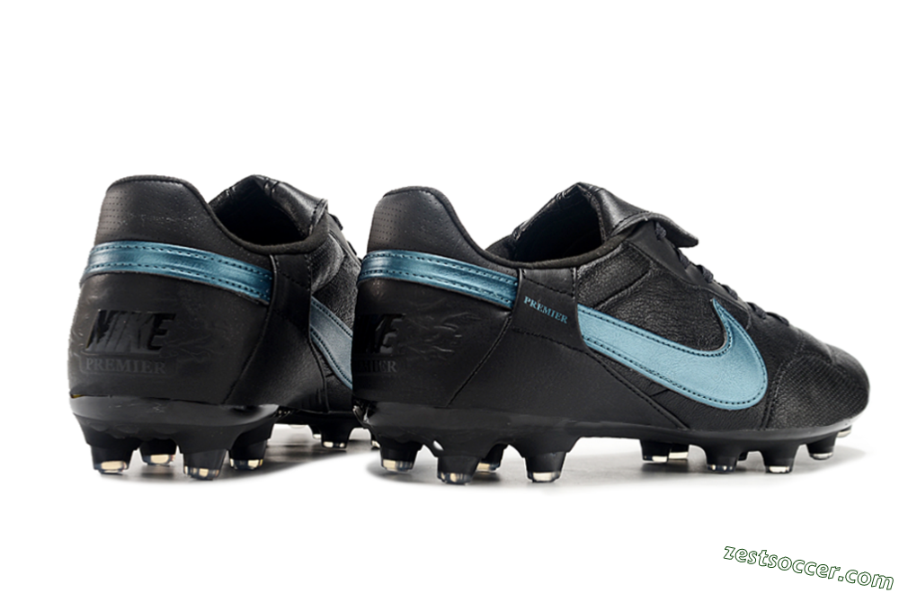 Nike The Premier 3 FG Low-Tops Soccer Cleats - Black/Silver/Blue 5