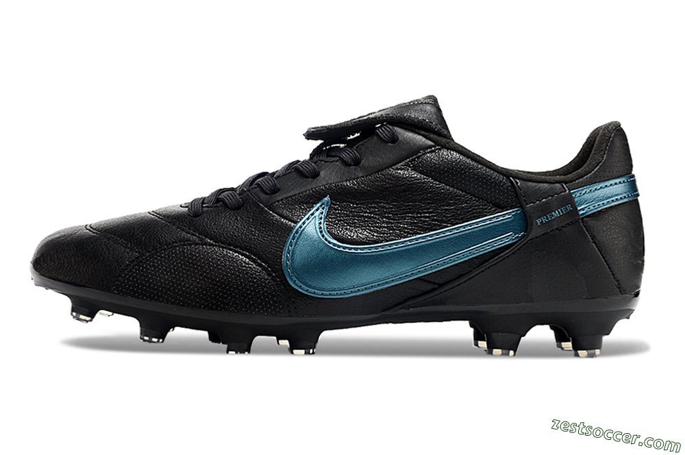 Nike The Premier 3 FG Low-Tops Soccer Cleats - Black/Silver/Blue 2