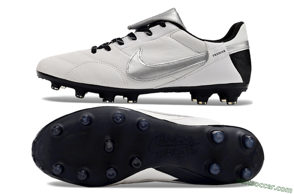 Nike The Premier 3 FG Low-Tops Soccer Cleats - Beige/Silver/Black 1