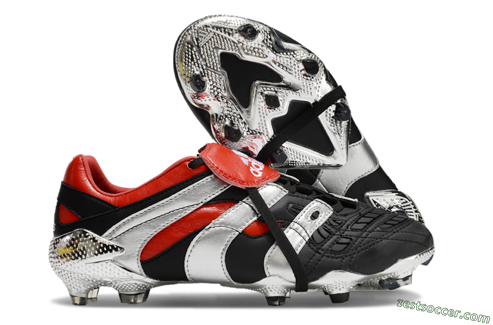 Adidas Predator Accelerator FG Low-Tops Soccer Cleats - Black/Silver/Red 0